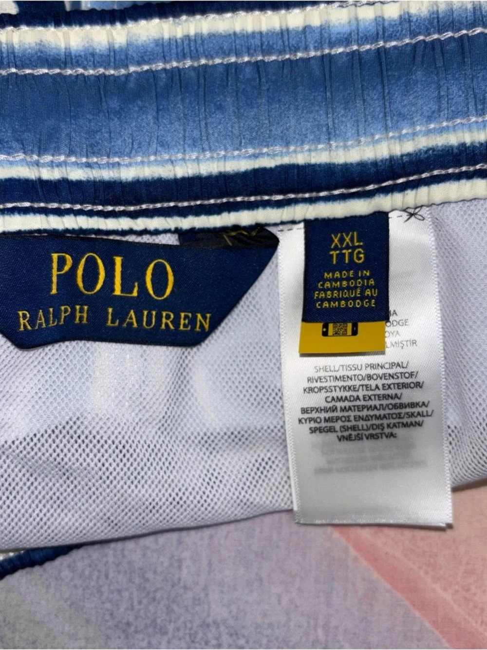 POLO RALPH LAUREN TRAVELER-MID-TRUNK shorts size 2XL blue striped